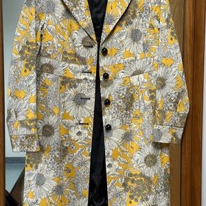 Yellow, white & black floral Liberty of London for Target spring jacket/raincoat